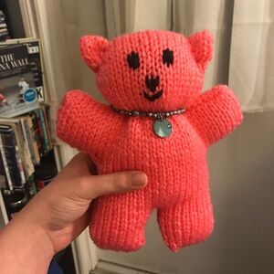Handmade teddy bear and bracelet